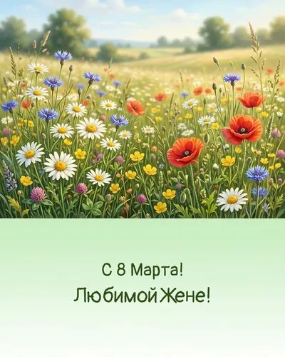 открытка с 8 марта! любимой жене! — wildflowers 02